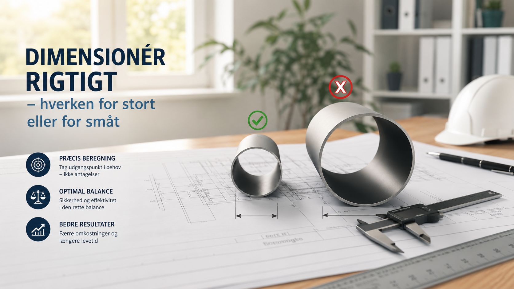 En illustration der viser vigtigheden af korrekt dimensionering af rørdele for optimal ydeevne og effektivitet i ingeniørprojekter.